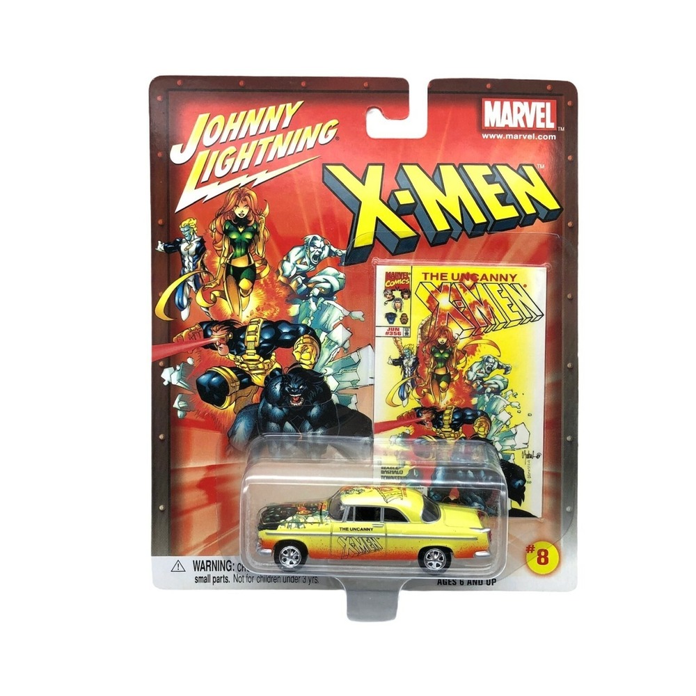 Johnny Lightning X-Men 1955 55 Chrysler C-300 Car Yellow Diecast 1/64 Scale #356